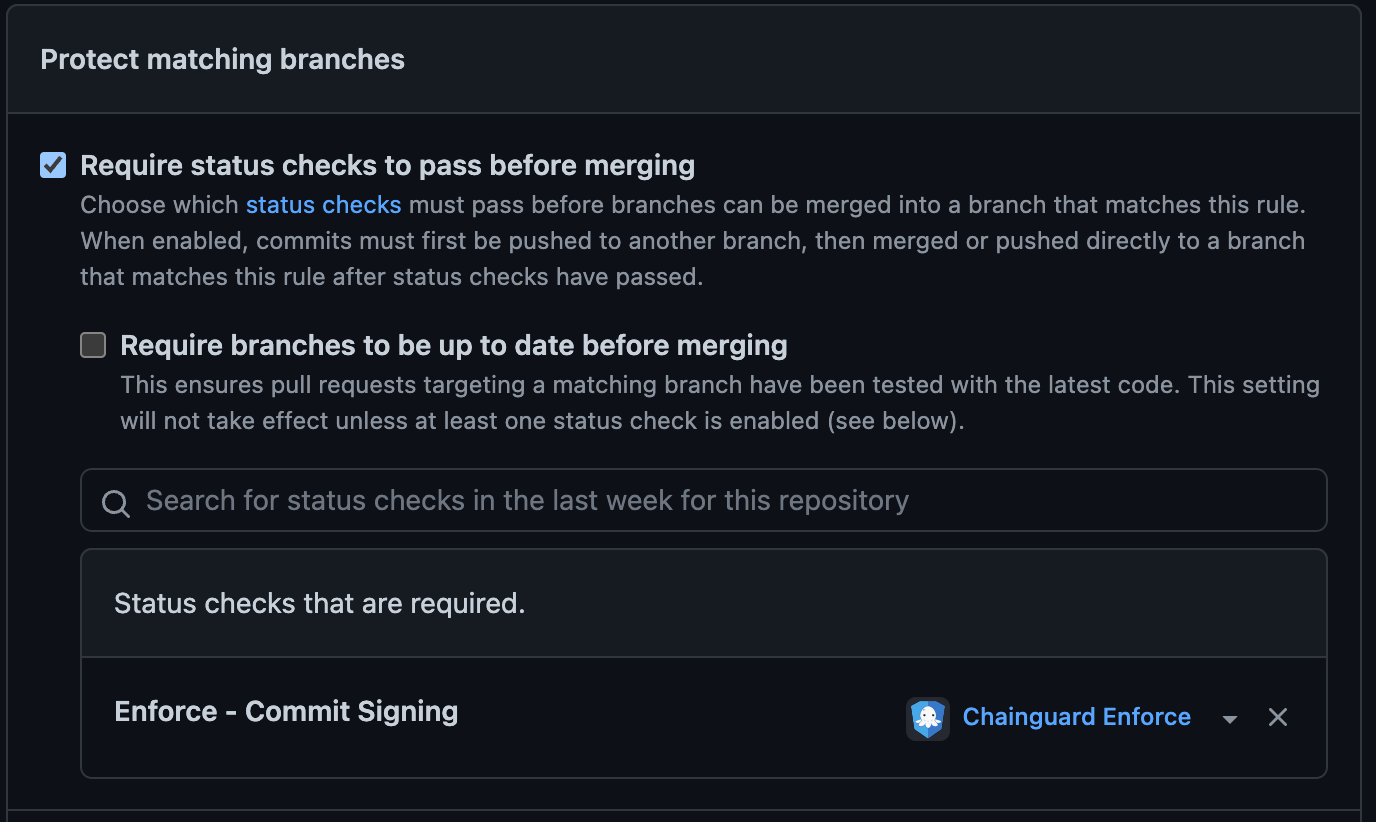 Protect branches with Chainguard Enforce