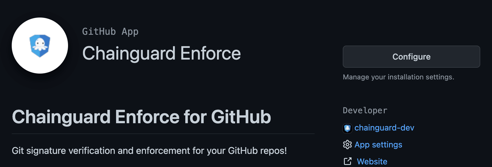 Configure Chainguard Enforce for GitHub